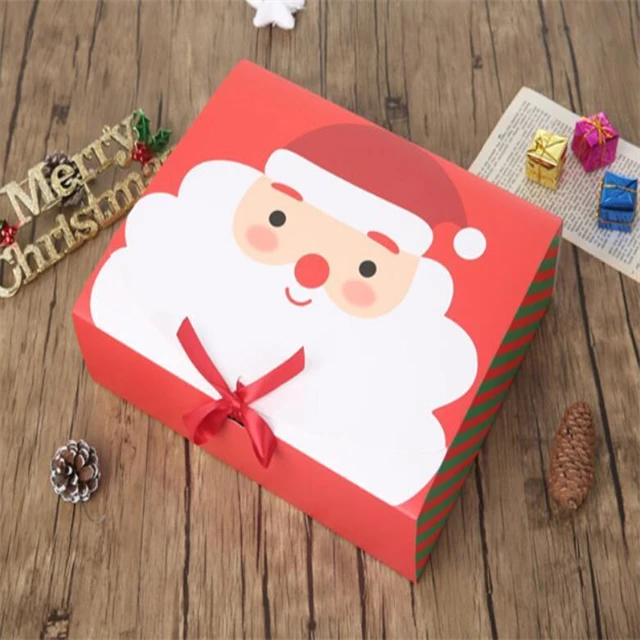 Custom Luxury Paper Gift Cardboard Packing Box Christmas Eve Gift Boxes Xmas Candy Case Santa Claus Christmas Gift Boxes