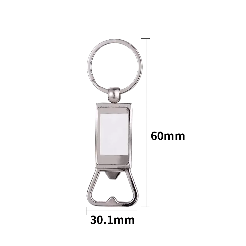 Bank sublimation keyholder opener bar beer bottle opener metal keychain opener