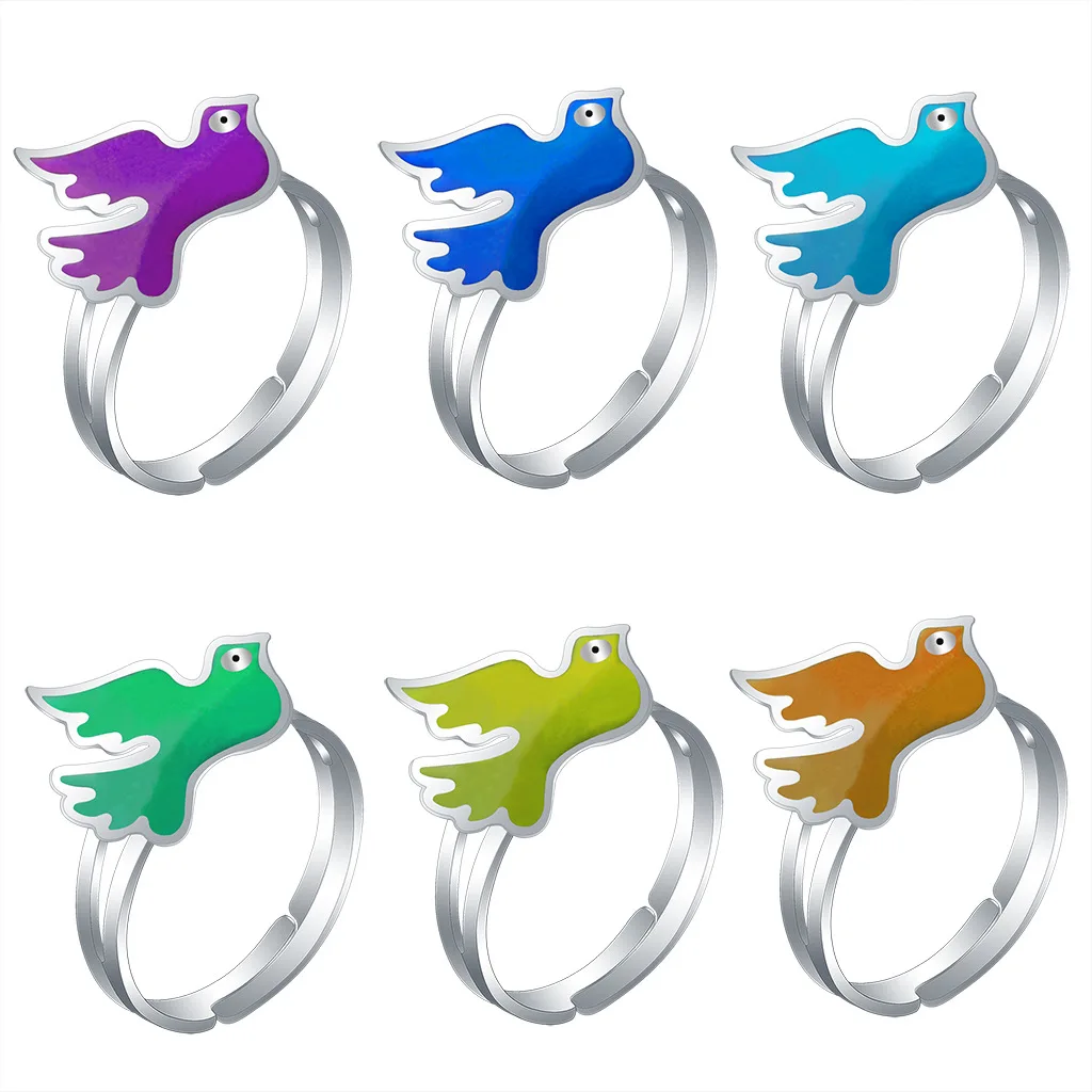 temperature sensor ring temperature control color change women children ring animal metal children rings