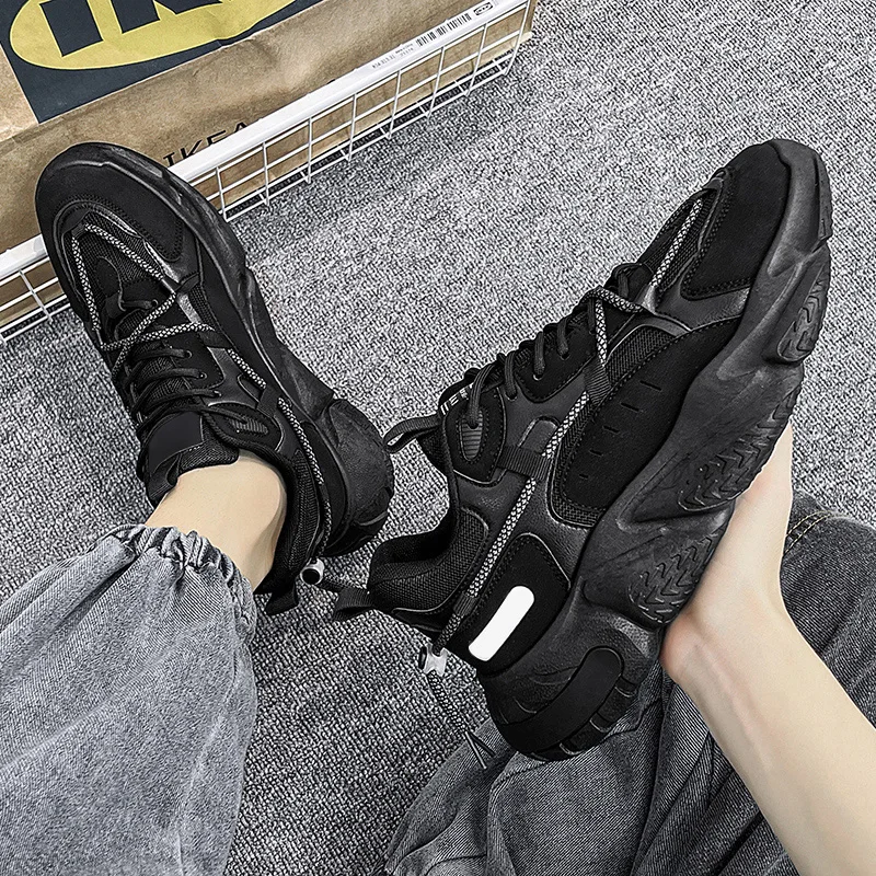 2023 Trendy Men Chunky Platform Sneakers Breathable Casual Sports Shoes