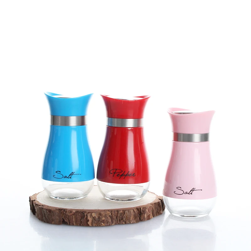 4oz Hot Sale Salt and Pepper Shakers Set High Grade Stainless Steel with Glass Bottom Spice Jars Spice Seasoning Condiment Jar