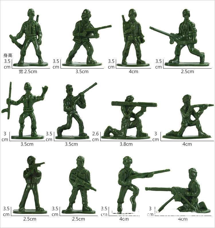 3cm Army Troop Figure Battle War DIY Scene Model Children Kids Toy Figures Adult Funny Collection Plastic