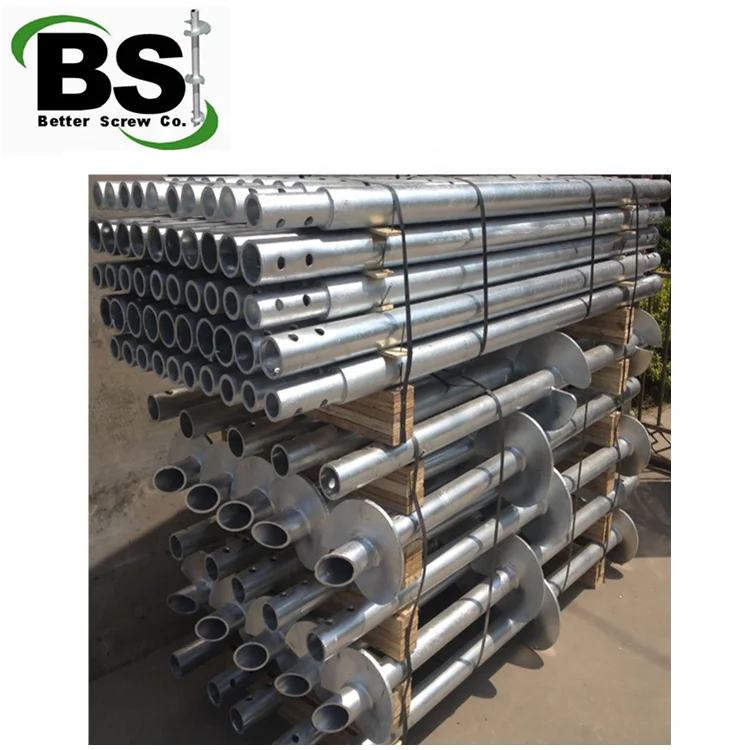 Alternative to traditional foundations round helical piles with OEM service screw piles with the ease of installation