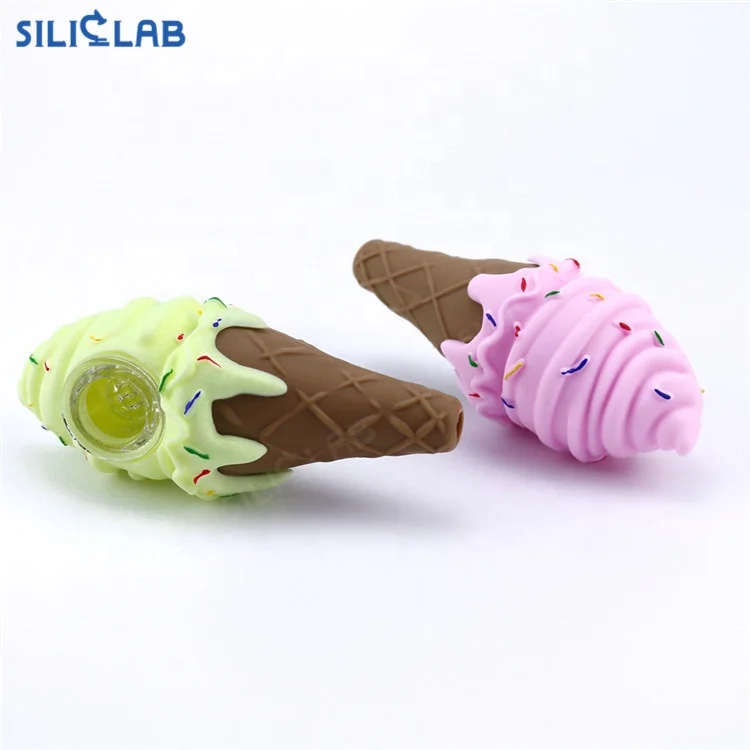 Food Grade Ice Cream Silicone Smoking Pipe for Smoking