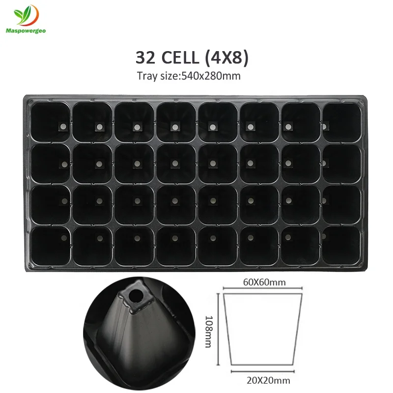 32 50 72 128 200 cells plug thickened seedling tray starter kit for forestry trees ,tobacco ,wood seed ,greenhouse