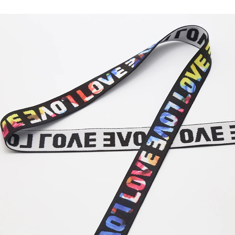 Factory Wholesale Custom Fashion1inch 30mm 32mm 50mm  Logo Durable Recycled Polyester /Nylon Jacquard  Woven Bag Webbing