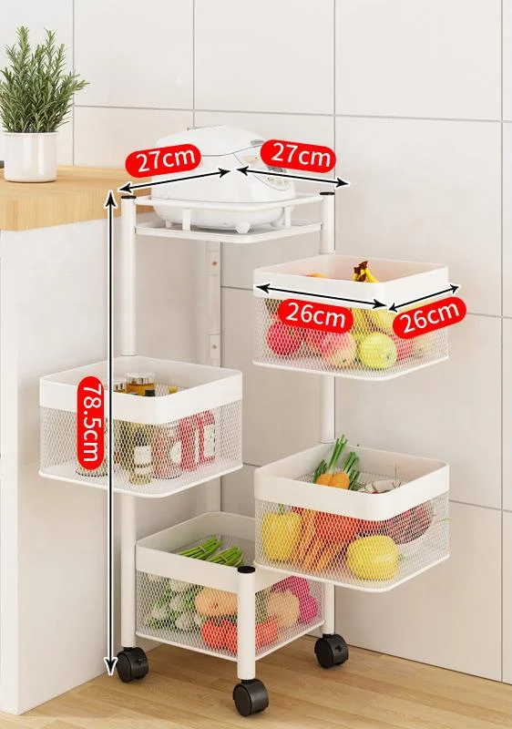3 Tier 4 Tier 5 Tier Multi-layer Rotatable Storage Vegetable Basket 360 Degree Rotating Baskets Vegetable Rack For Kitchen