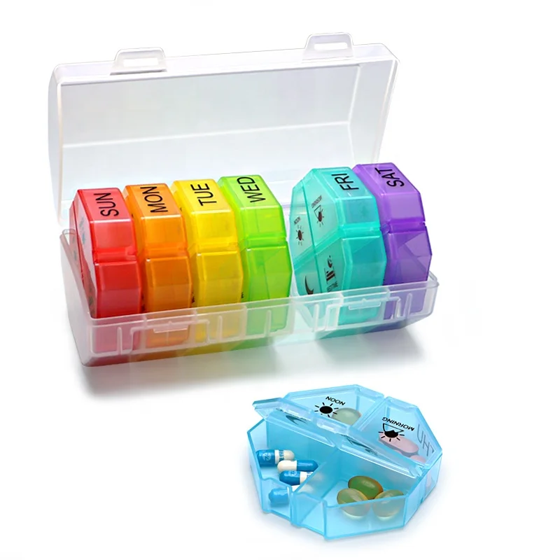 High Quality Factory Direct Selling New Product 7 Day 28 Grids Colorful Health Organize Pill Box for Pill Storage