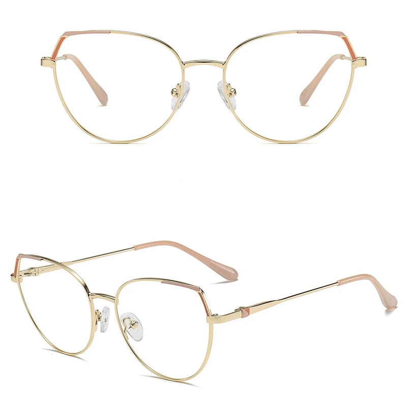 2025 new durable women spring hinge alloy gold gray polygon circle montura de lentes 2025 anti blue light clear eyeglass frame
