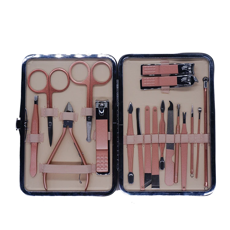 Набор для профессионального педикюра из нержавеющей стали, 18 шт., набор для стрижки ногтей, черный