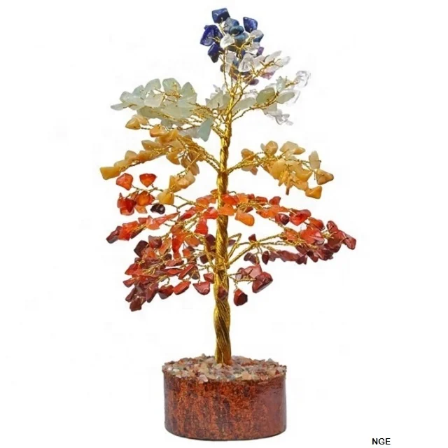 Natural 7 chakra gemstone Tree for Healing chakra gemstone fortune money tree for good luck chakra gemstone tree for decoration