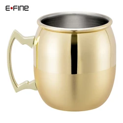 EFINE Factory Price Solid Copper Moscow Mule Beer Mug Stainless Steel Cocktail Cups in Bar