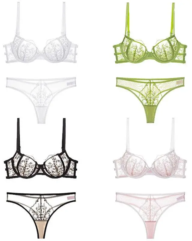 Сексуальное легкое кружевное нижнее белье с вышивкой удобные пуш-ап мягкие стальные кольца женские комплекты бюстгальтеров
