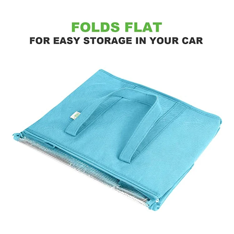 Eco-friendly non woven lunch bag, Customized logo printed folding grocery tote food delivery insulated cooler bag