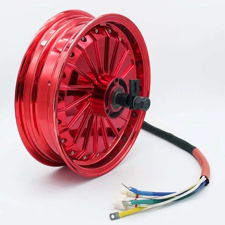 YMMOTOR DC brushless hub motor 72V12 inch 3KW suitable for electric motorcycle scooter red