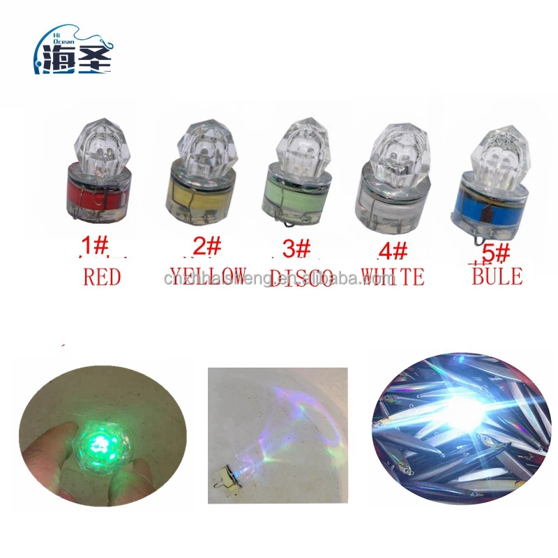 LED Deep Drop Underwater Fishing Flashing Light Mini Multi-Color Bait Light Super Bright Fish Attracting Light Waterproof