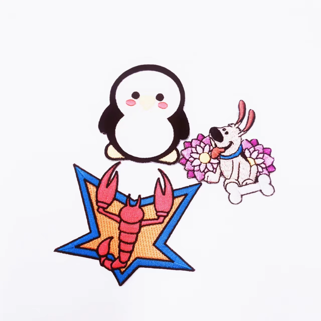 Custom No MOQ Iron On Sew On Cat Patches Custom Embroidered Patches Heat Press Iron Embroidery Patches for Coat, T-shirt