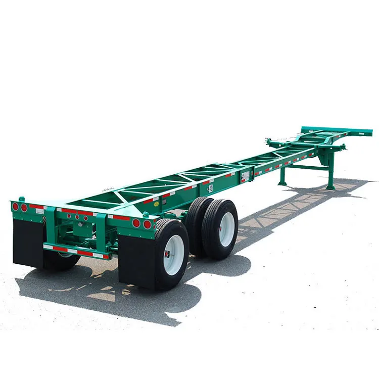 China Hot Selling New 2 Axle 3 Axle 20ft 40ft Skeletal Container Skeleton Trailer Chassis Semi Trailer With Twist Locks