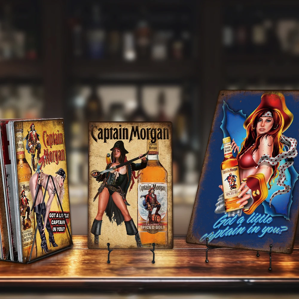 Putuo Decor Personalized Rum Metal Poster Sign Retro Tin Craft Sign for Pin-Up Style for Bar Pub Club Decor