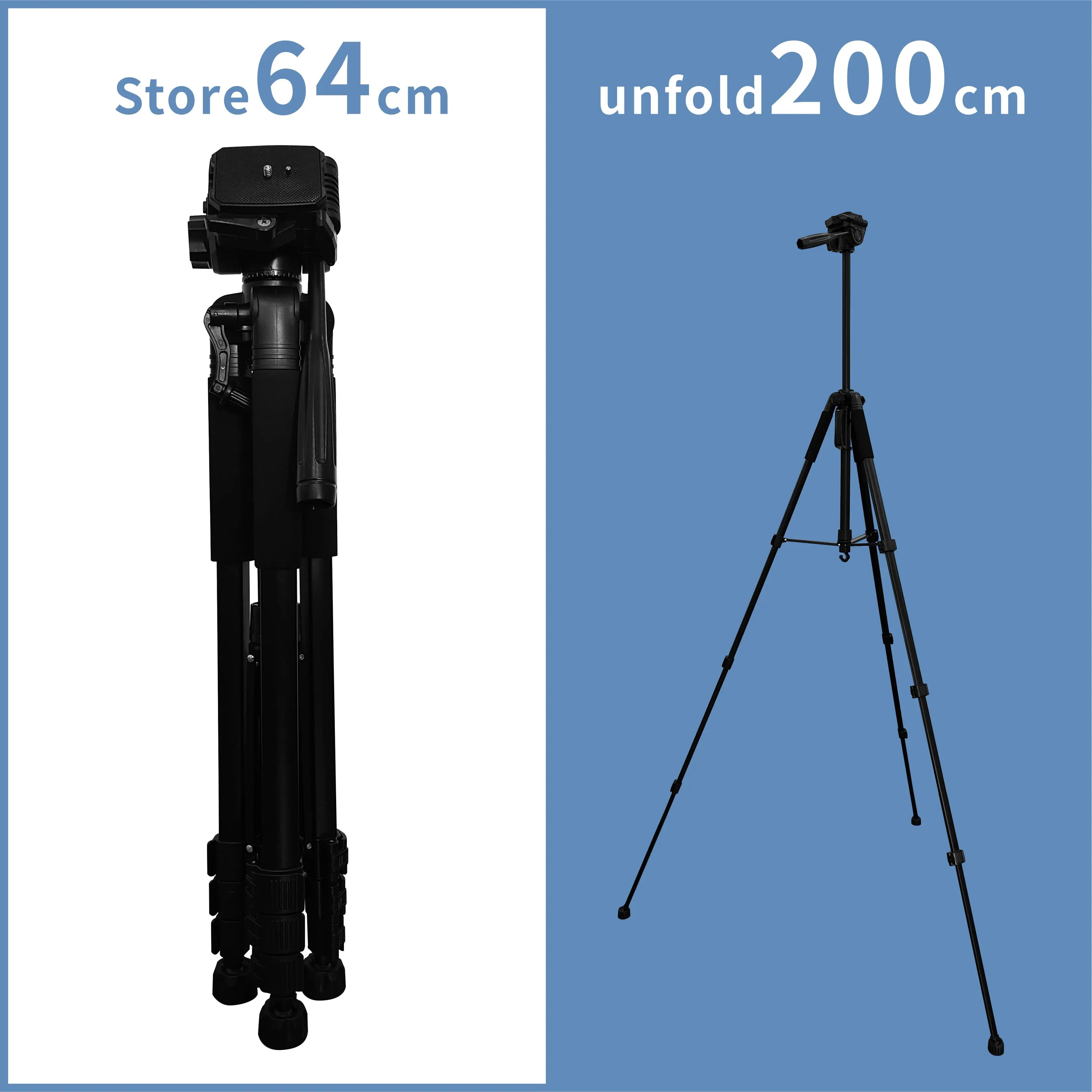 200CM Video Tripod Heavy Duty Tripod with 360 Degree Fluid Head and Quick Release Plate for DSLR Camcorder