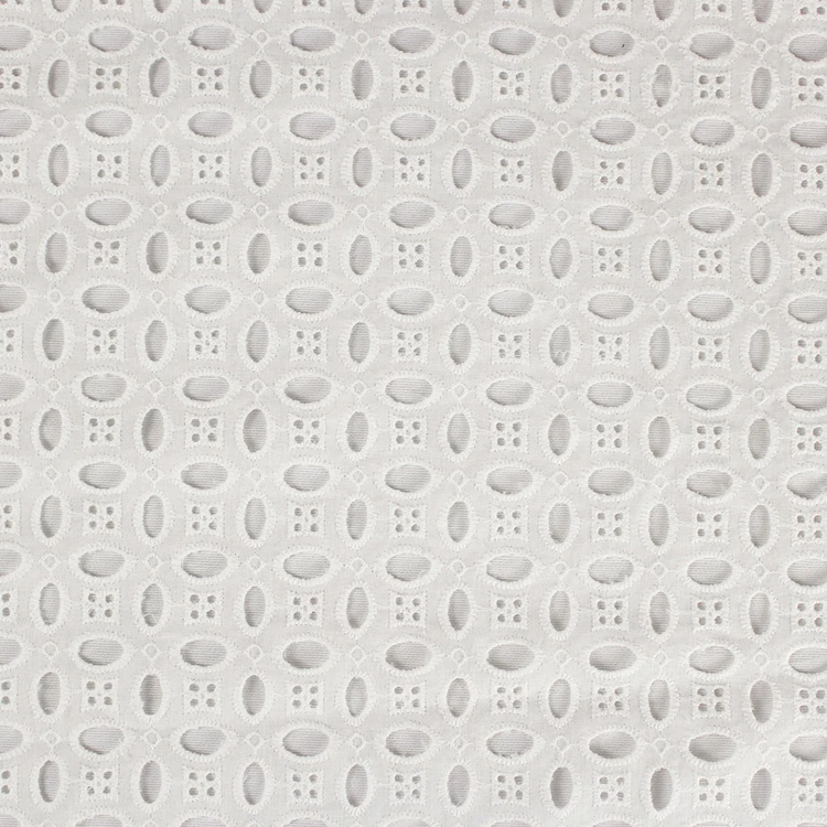 Cheerslife 2020 120Cm Ivory White  100%  Cotton Eyelet Embroidery Embroidered Lace Fabric For Women Dress Clothing Supplier