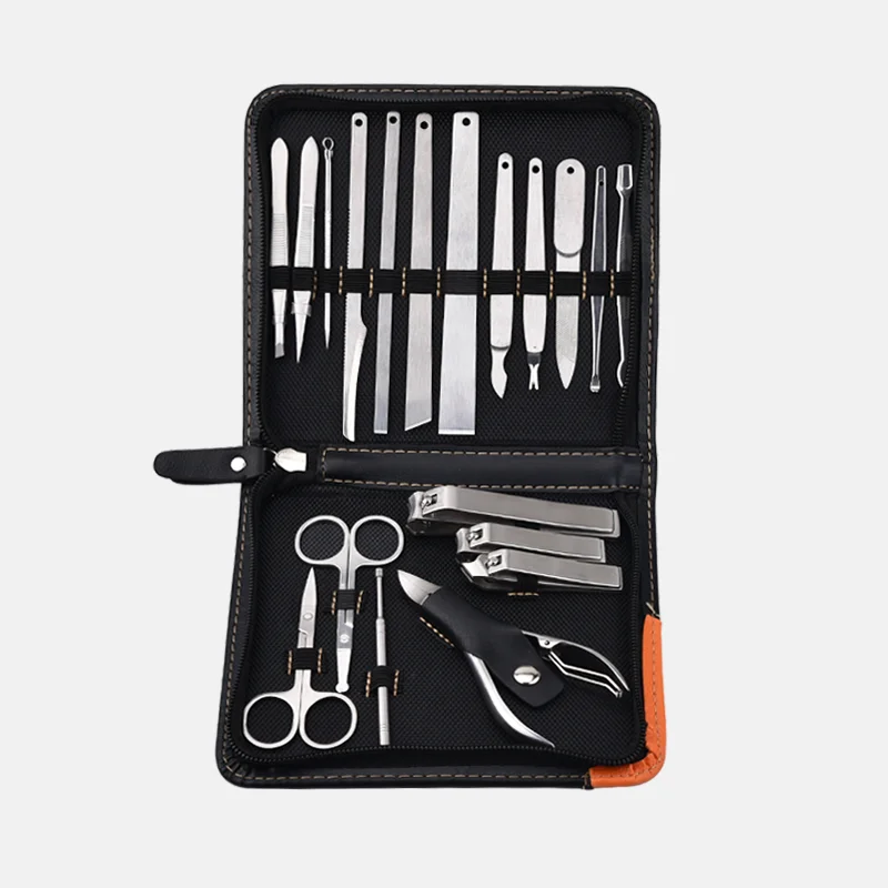 life of high quality stainless steel nail clipper set 19-piece  nail beauty dead skin Eagle nose pliers pedicure knife gift Kit