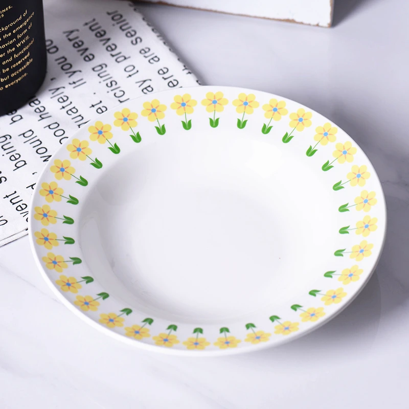 8inch decal printing dinner ceramic plates custom brand dinnerware severing wedding restaurant ceramic dishes plate