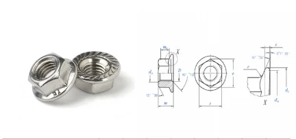 DIN6923 Carbon Steel 10.9 Grade  Black Oxide Lock Hex Flange Nuts M6 M8 M10 M12 M14 M16 M20