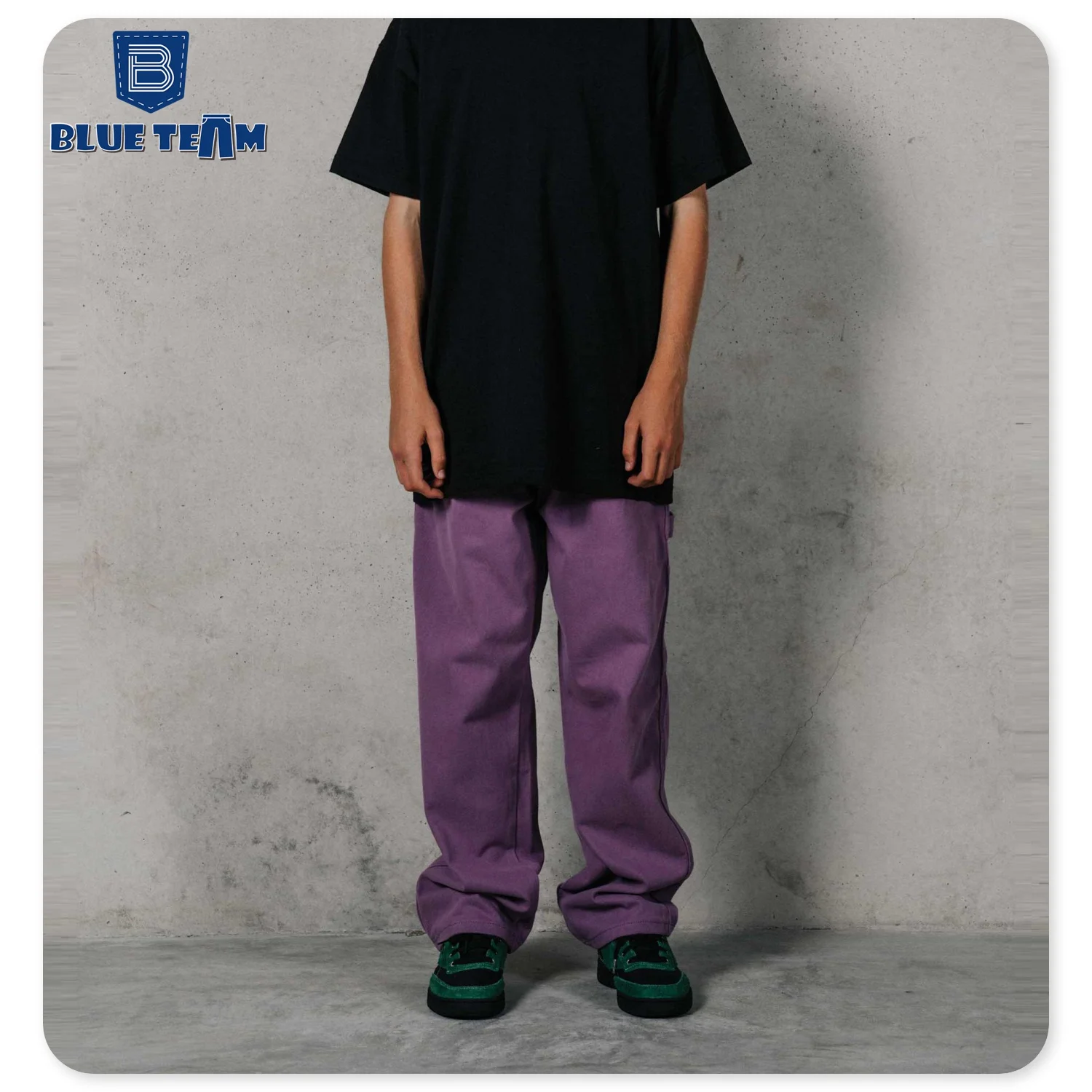 Blue Team | Custom denim jeans manufacture heavy purple colors mens pants baggy denim jeans cargo mens jeans for men