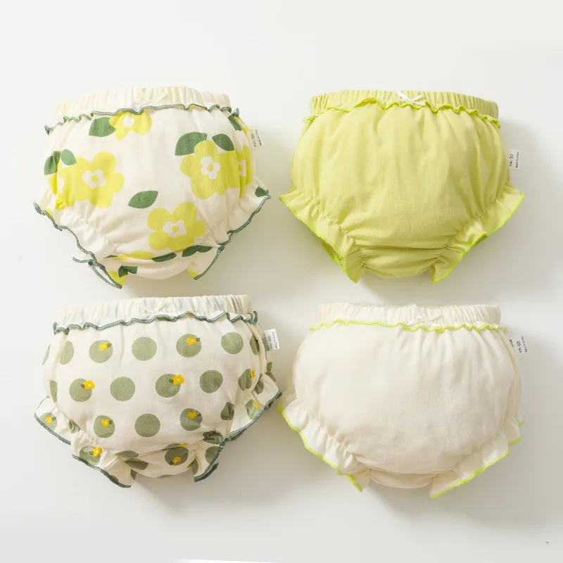 2022 spring and summer girls cute pattern underwear cotton baby underwear bread panties