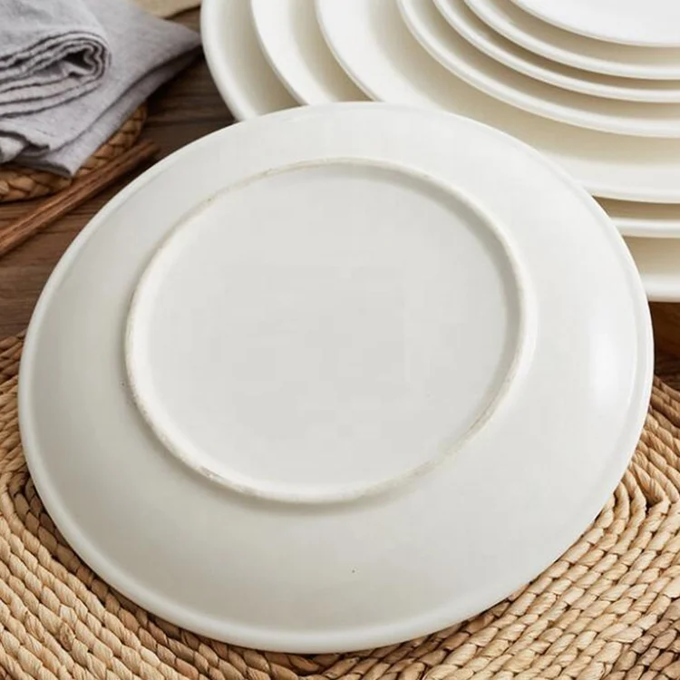 
eco ware white porcelain shallow plates 