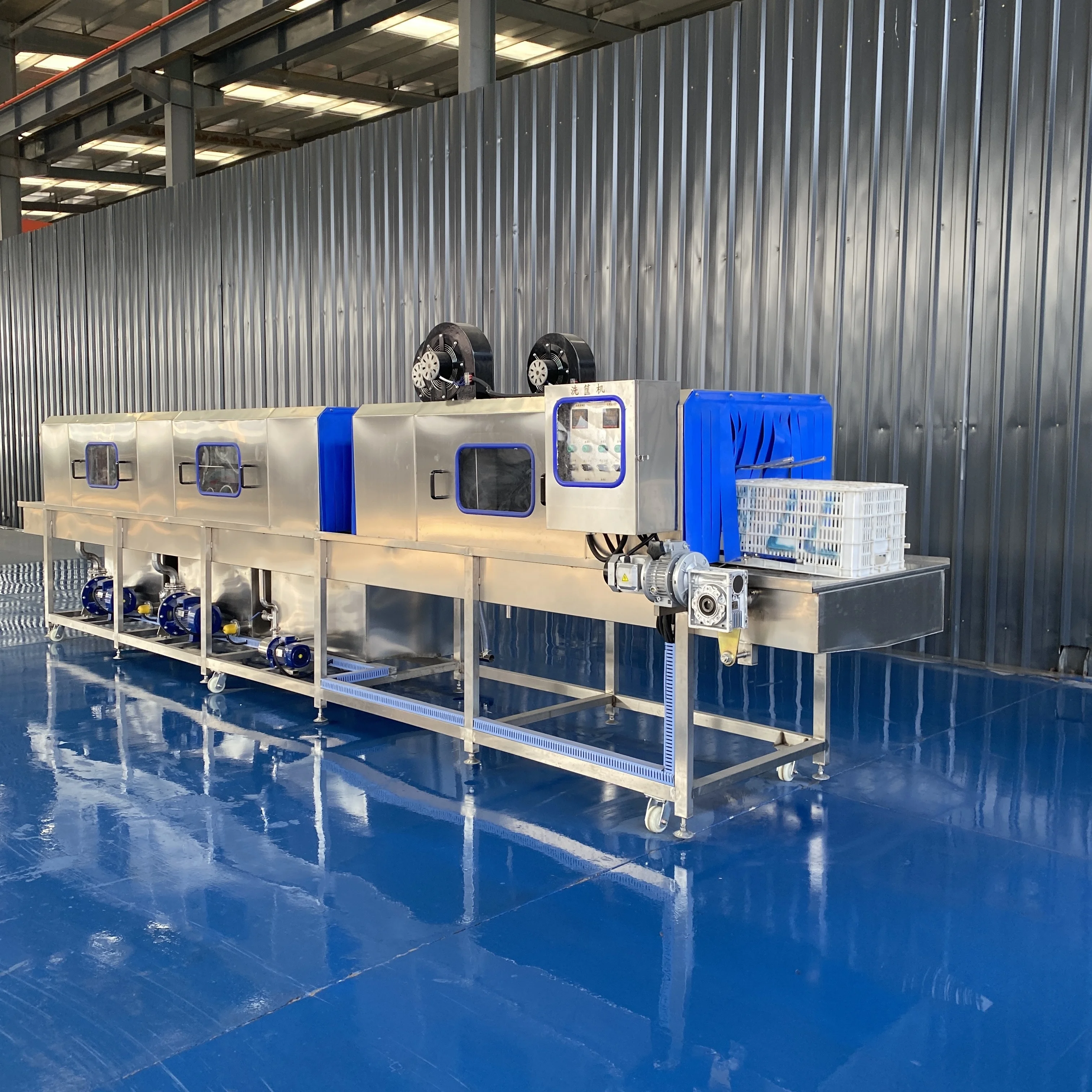 Meal Box Cleaning Machine Industry Plastic Basket Washer Crate Washer Machine