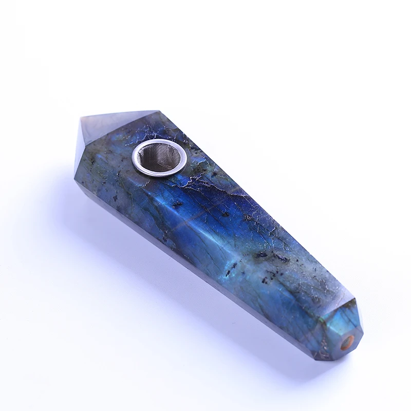 Хорошая вспышка, натуральные курительные трубки ручной работы из Лабрадорита, хрустальные курительные трубки для продажи
