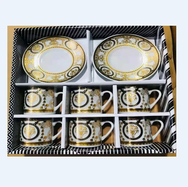 Керамическая кофейная чашка 90 мл с блюдце, чашка для эспрессо и блюдца, чайные чашки, блюдце, 12 шт. в одном наборе