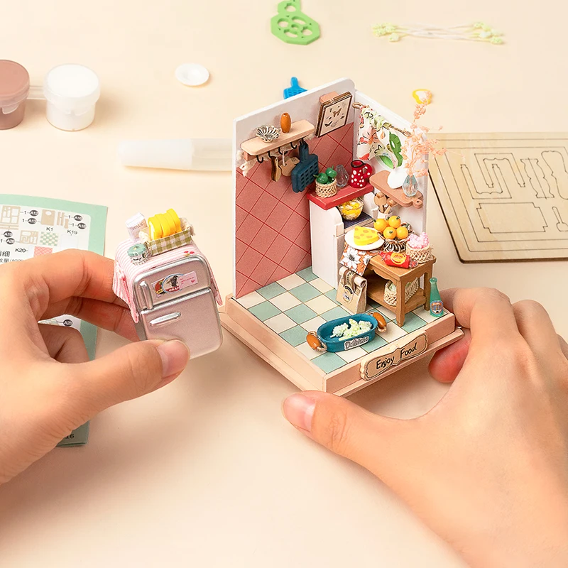 Новый продукт Robotime Rolife идеи 2023 3D деревянные игрушки DS015 DIY Миниатюрный Кукольный Дом головоломка игра для детей