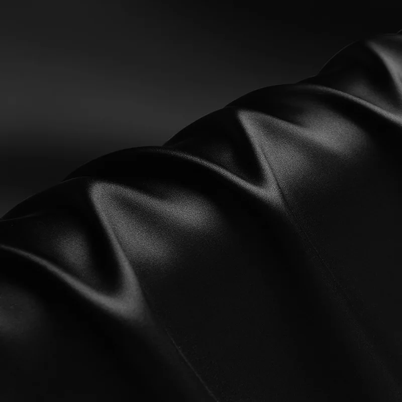 19mm silk charmeuse 114cm wide NO.03 black color for dress, sleepwear, pajamas, shirts, pillowcases
