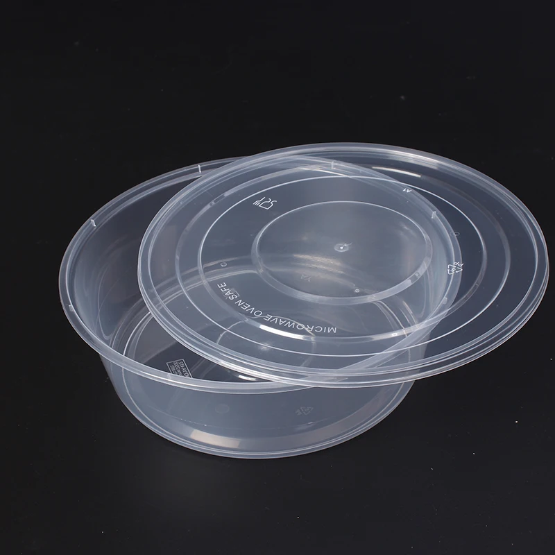 Transparent round 1000ML to 3500ML BPA Free PP Eco-friendl microwave food storage container Disposable large carrying box Clear