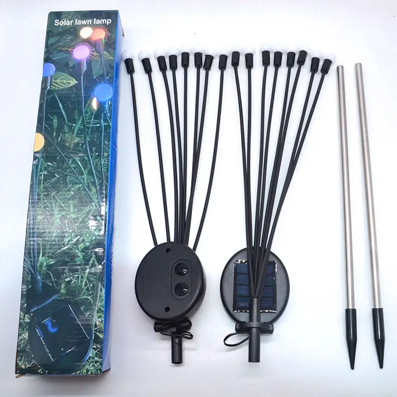 High Quality Outdoor Waterproof  6/8/10 LED Bulbs Solar Powered LED Swaying Light Firefly Garden decoration lawn Light