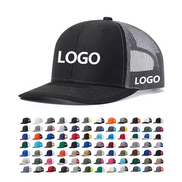 custom customize logo richardson 112 mesh style black trucker baseball adjustable casquette gorra gorras caps hats for men