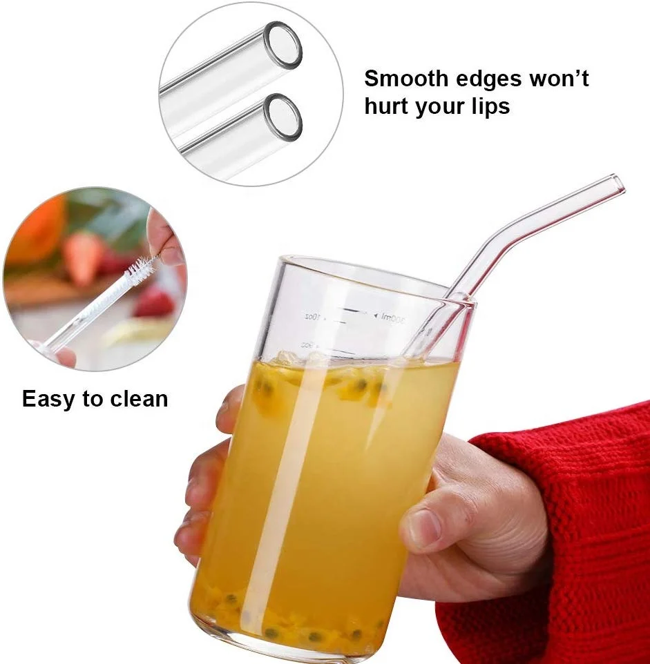 
Svin 6 Pack High Borosilicate Eco Glass Straws Sets With Brush 