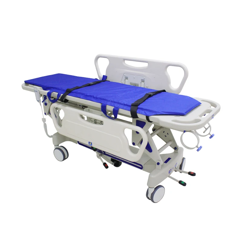 Hospital Equipment G42  Luxurious ABS Emergency Ambulance Trolley Adjustable Hydraulic Manual Patient Transfer Cart