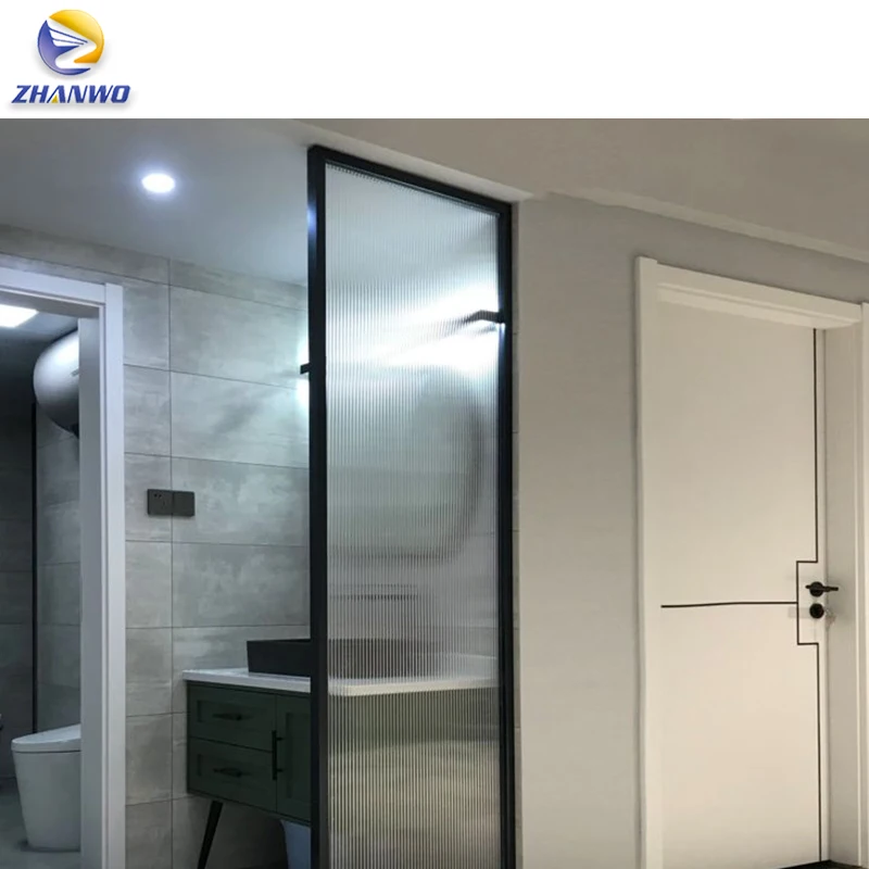 Fluted Pattern Tempered Glass Toughened Clear 10mm 12mm 15mm Narrow Reeded Privacy Interior Glass Partition