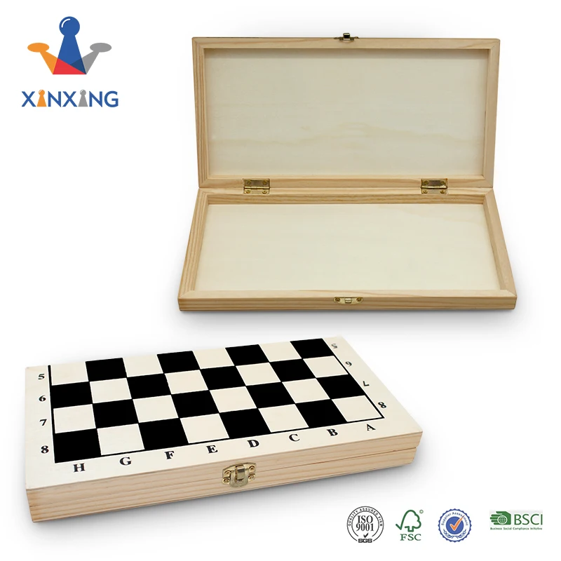 Wooden Chess , 2 in 1 Factory Direct Sales Large Wooden Chess Pieces for Boys and Girls, Family Game Board with Storage Box