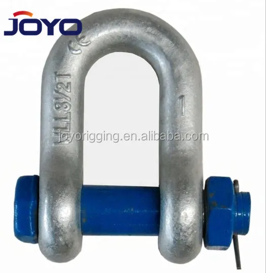 hot dip galvanized G2150 drop forged Dee  lifting marine bolt type safety pin d shackle