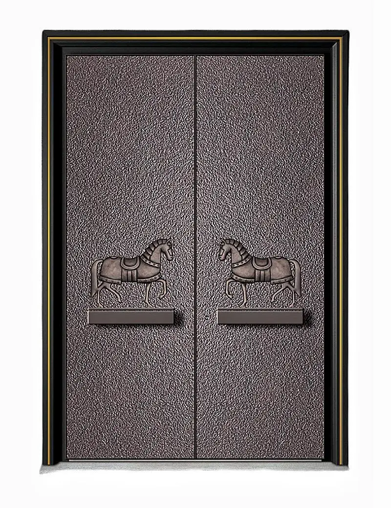 Chinese fine carving cast aluminum door all aluminum profile technology open hinge concealed security door