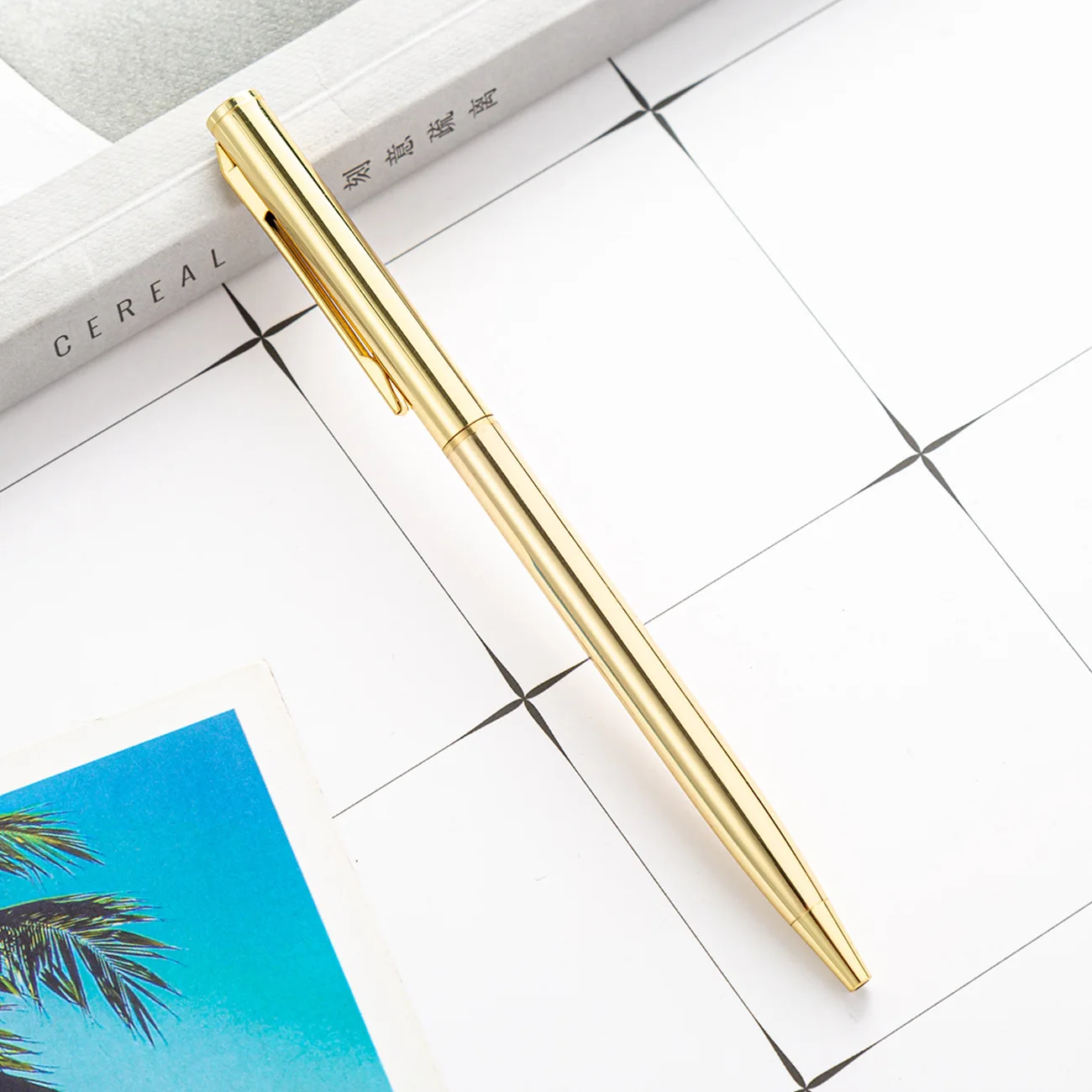 High Quality Ballpoint Metal Pen Promotional Novelty Luxury Metal Colored Pen Office Supplies Stationery Hotel Ballpoint Pen