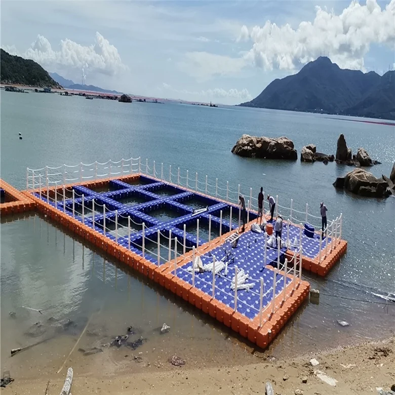 Environmental friendly floating bridge with handrails and decking