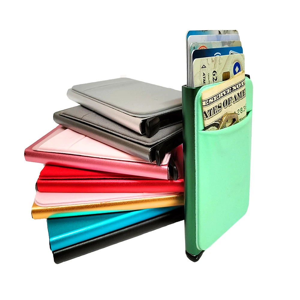 Smart Slim popup and Thin Minimalist pop up Wallets for Men and Women,  RFID Metal Money Clip Wallet Pop Up Wallet