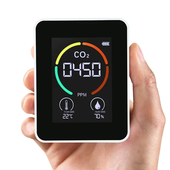 Wall Mounted NDIR Alarm 3 In 1 Indoor Air Quality Detector Multi Gas Analyzers Mini Portable Co2 Meter For Greenhouse
