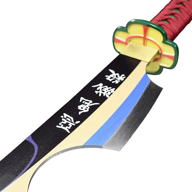 Toy Sword Steel Wooden 104cm Anime Katana Toy Wooden Samurai Sword Weapon Samurai Demon Slayer Wooden Japanese Bamboo 1:1 104cm
